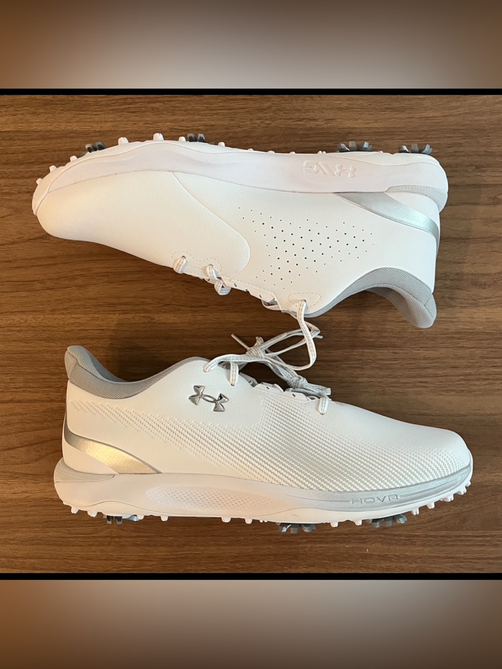 Under Armour Golf Shoes White Silver Mens 11.5 Waterproof Storm Proof
